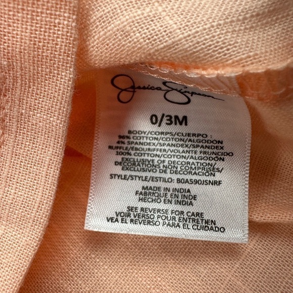 Jessica Simpson Ruffle Short Sleeve Shirt Size 0-3 Months - Picture 4 of 4